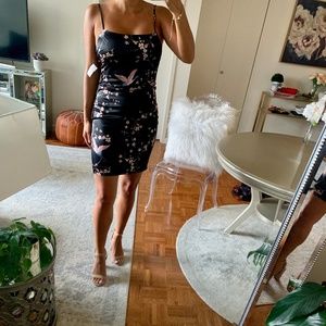 Satin Mini Dress - Black